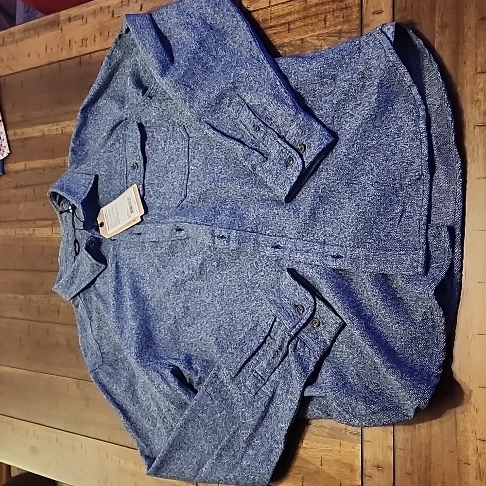 Prana Blue textured flannel